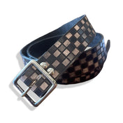 Checkerboard Engraved 1 1/2" Square Dean Leather Belt