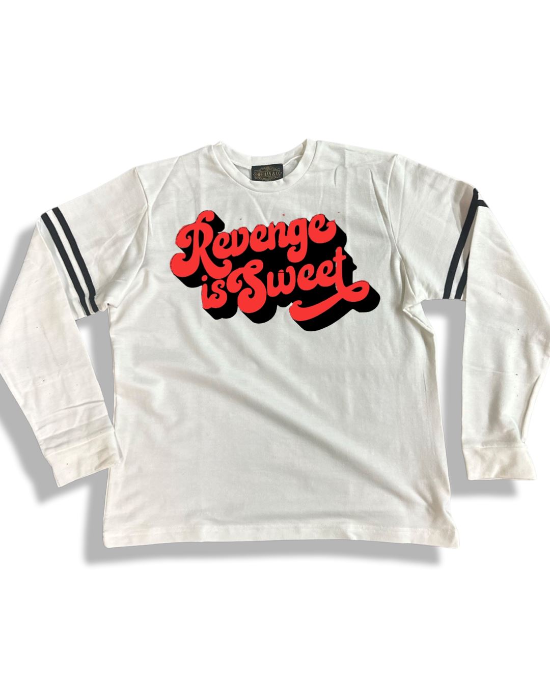 Revenge is Sweat Statement on Long Sleeve Strap Arm Sweatshirt - Sheehan and Co.