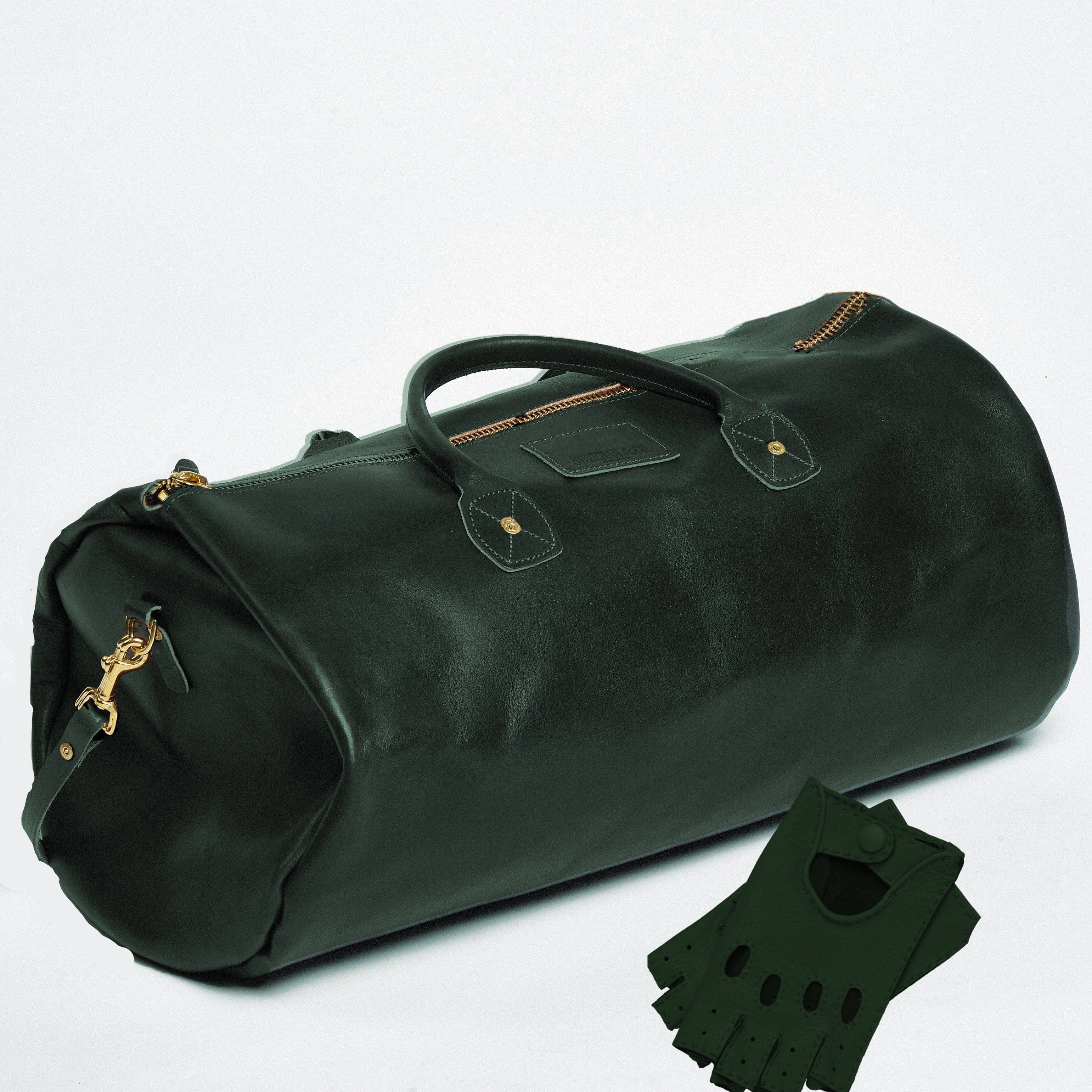 Weekender Duffle with Leather Driving Gloves - Sheehan and Co.