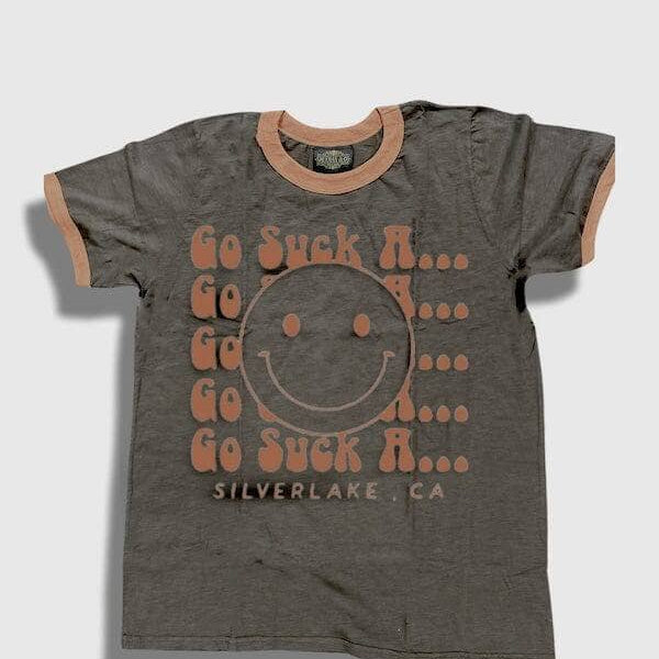 Go Suck A....Statement Graphic Ringer Tee - Sheehan and Co.