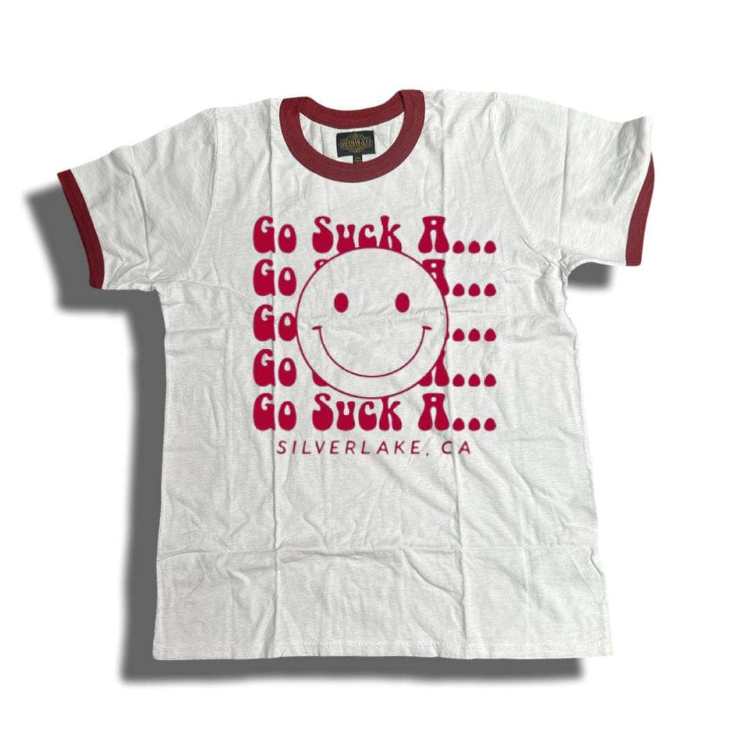 Go Suck A....Statement Graphic Ringer Tee - Sheehan and Co.