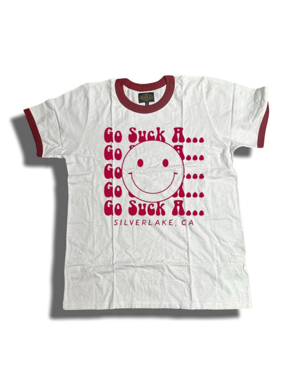 Go Suck A....Statement Graphic Ringer Tee - Sheehan and Co.