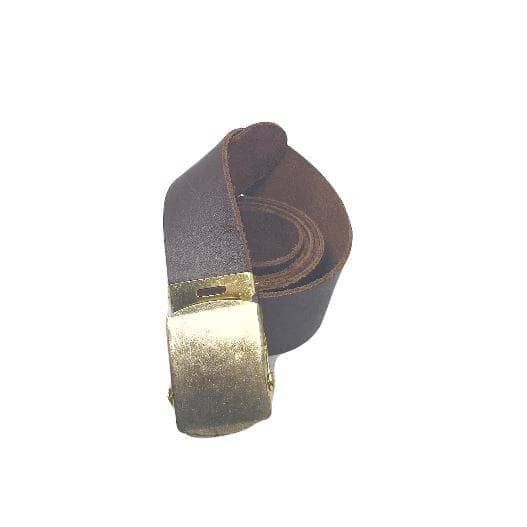 Slide Buckle Military Belt in Leather - Sheehan and Co.