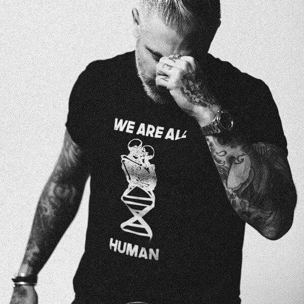 We Are All Human Statement on Basic Crew Neck - Sheehan and Co.