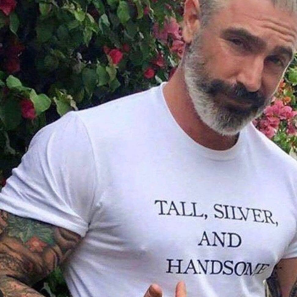 Tall, Silver, and Handsome Statement Tee by Sheehan - Sheehan and Co.